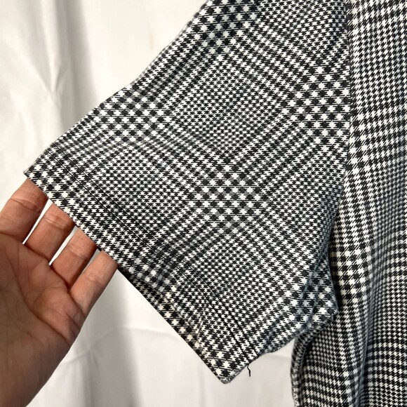 Edgar and Ash Scoop Neck Grid Pattern Short Sleeve Retro T-shirt Size Medium - Picture 4 of 8